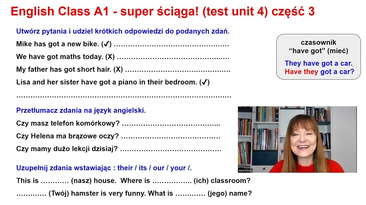 English Class A1. Test unit 4 (part 3) - super ściąga!