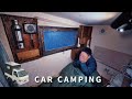 [Winter car camping] A cold, rainy night. Alone in the mountains ｜ DIY light truck camper ｜ 83