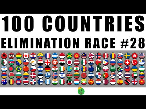 100 Countries Elimination Marble Race in Algodoo #28 \ Marble Race King