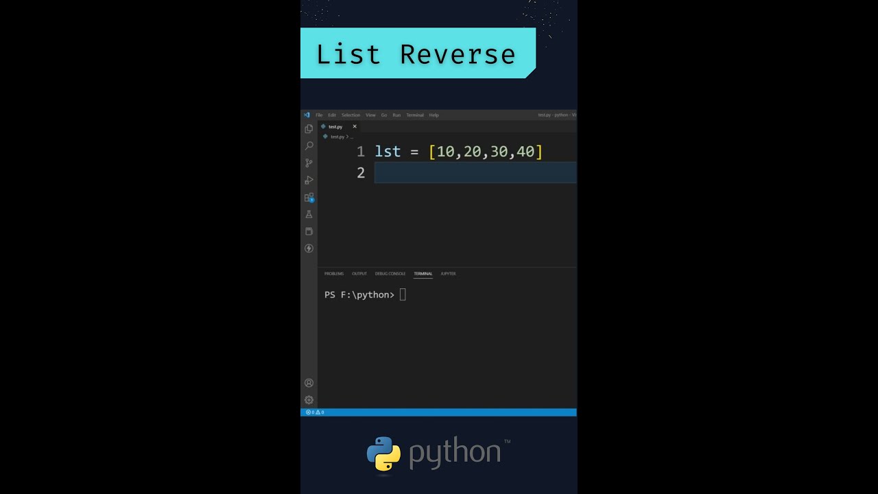 How to Reverse a List ? only one line of code in Python ? #shorts