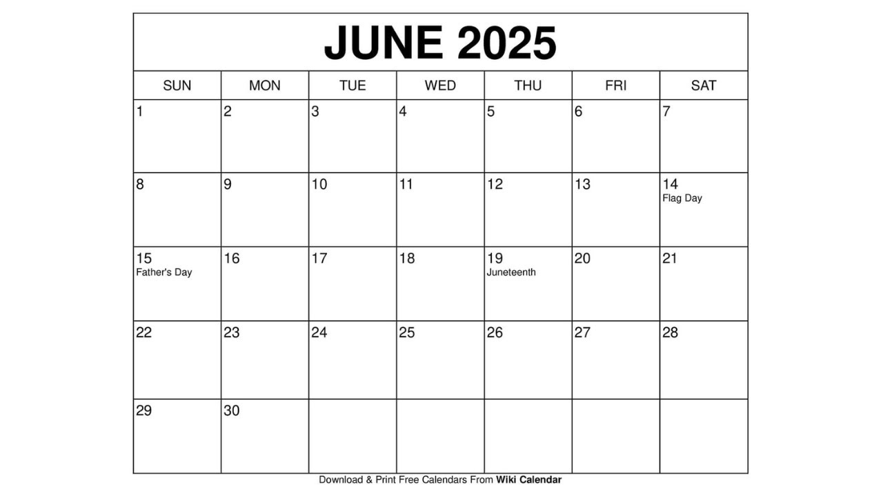 Free Printable June 2025 Calendar Templates With Holidays - Wiki Calendar