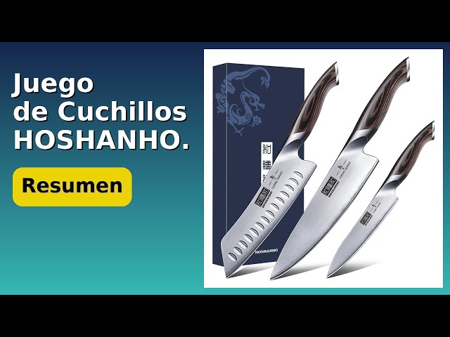 Vídeo relacionado con HOSHANHO Juego de Cuchillos de Cocina, Juego de cuchillos Japoneses de 3 piezas, Juego de Cuchillos de Chef de Acero Inoxidable
