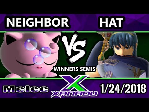 S@X 238 Melee - Neighbor (Jigglypuff) Vs. Hat (Marth) - SSBM Winners Semis - Smash Melee