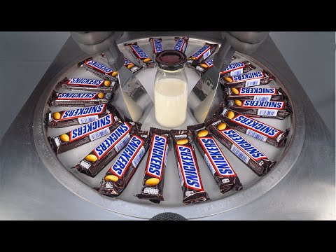 Massive Snickers - Ice Cream Rolls | satisfying Food Transformation with Chocolate Bars - ASMR / 4k