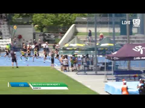Girls U12 4 x 100m Heat 2 - 2018 SUBWAY State Relay Championships // LAVicTV