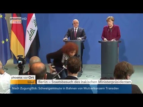 Staatsbesuch: Pressekonferenz  von Angela Merkel und Haider al-Abadi am 11.02.2016