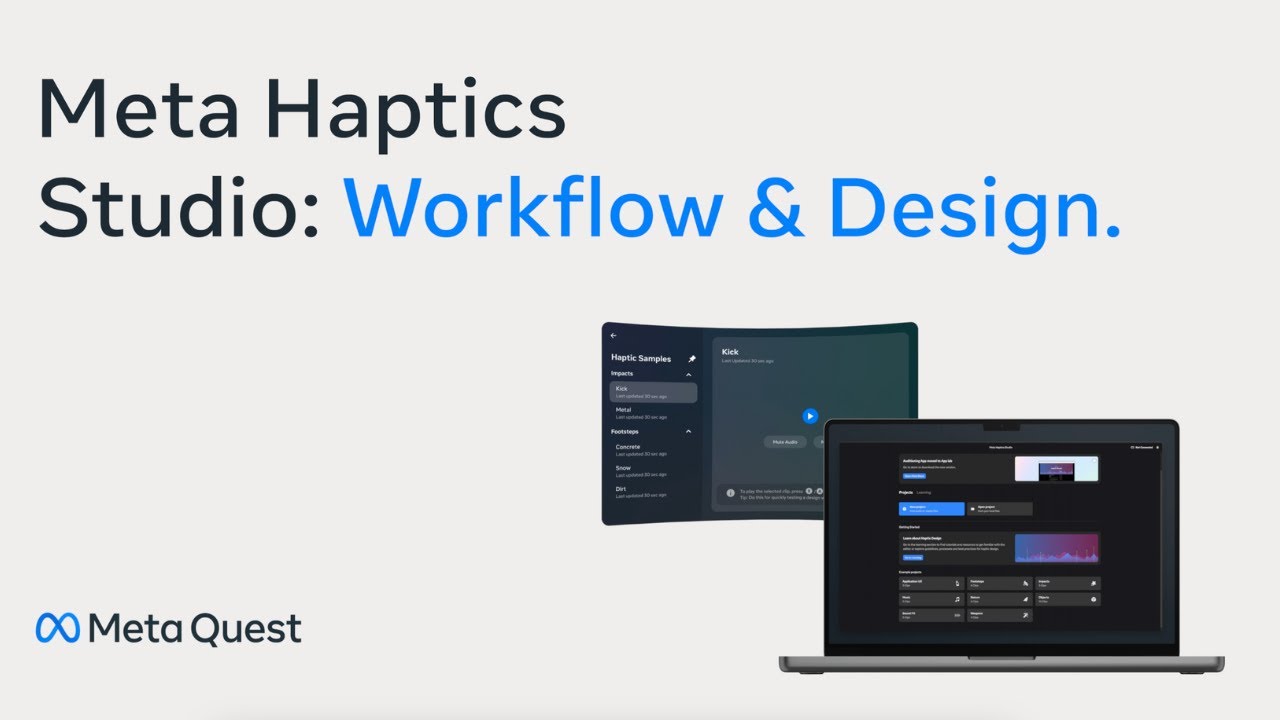 Meta Haptics Studio workflow tutorial showing controller test playback