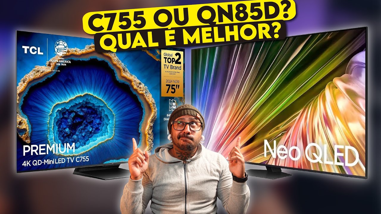 Qual TV Mini Led CUSTO BENEFICIO 2024 é MELHOR? TCL C755 ou Samsung Qn85D?