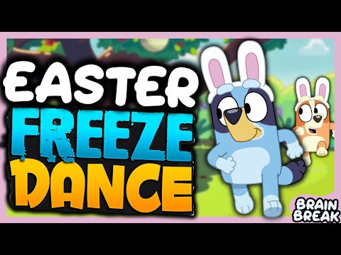 🐰BLUEY FREEZE DANCE💙Easter’s Brain break for kids 🕺Bunny Just Dance | Danny Go Noodle