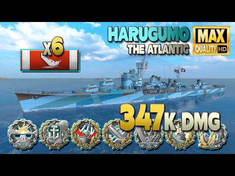 Destroyer Harugumo: 347k on map The Atlantic *much zoom* - World of Warships