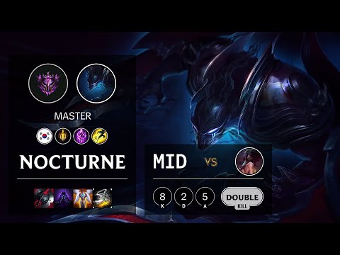 Nocturne Mid vs Akali - KR Master Patch 10.13