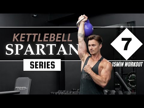SERIE KETTLEBELL SPARTAN 7/10 // Entrenamiento de 15 minutos de empujar, tirar y piernas
