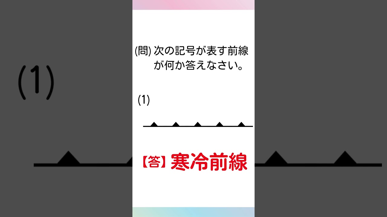 【一問一答】中学理科「4つの前線を表す記号」 #Shorts