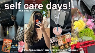SELF CARE DAYS!🌸cozy days, treating myself, shopping haul, cafes, cooking & new workout classes!