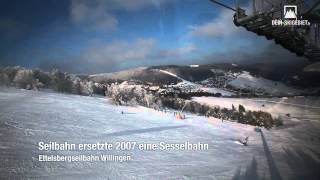 preview picture of video 'Skigebiet Willingen: Fahrt mit der Ettelsbergseilbahn'