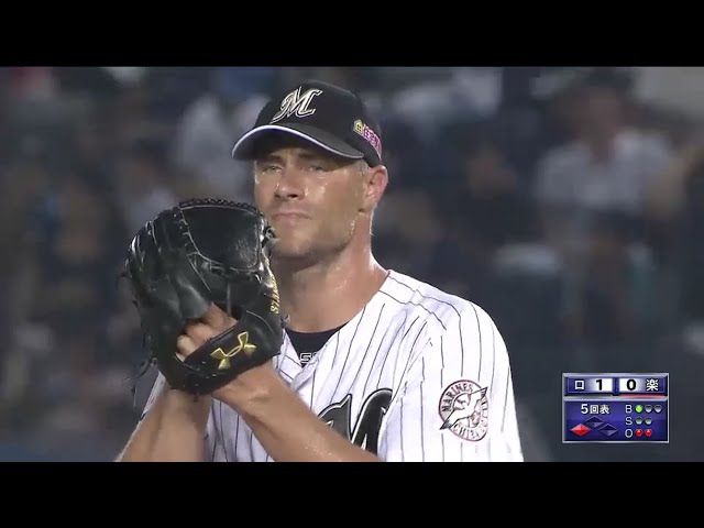 【5回表】マリーンズ・スタンリッジ ピンチを切り抜け勝利投手の権利を得る!! 2016/8/9 M-E