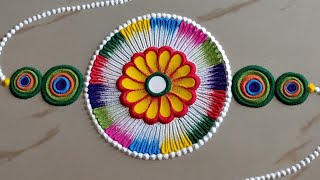 Raksha Bandhan 2021 Special Rangoli Designs | Simple Rakhi Rangoli Designs using Spoon| #Shorts