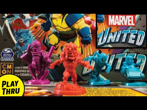 MARVEL UNITED: X-MEN Solo Playthrough vs Sabretooth with Wolverine, Magneto & Professor X