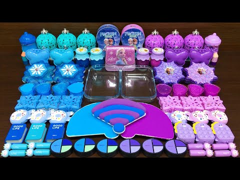 BLUE vs PURPLE FROZEN !!! Mixing random into STORE BOUGHT slime !!!144 Satisfying Slime Video !!!