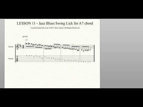 LESSON 11 - Jazz Blues Swing Lick for A7 chord