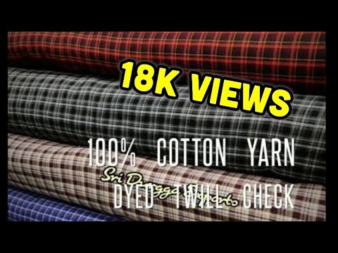 Cotton check shirt fabric