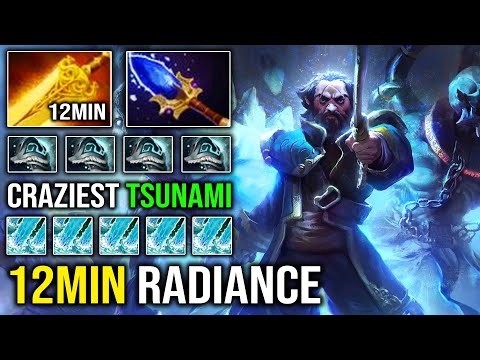 CRAZY TSUNAMI 12Min Radiance + Aghanim Kunkka 100% Deleted Mid Invoker with Epic Tidebringer DotA 2