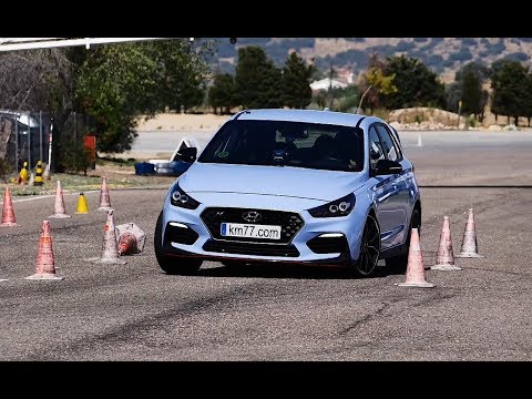 Hyundai i30 N Performance 2018 – Maniobra de esquiva (moose test) y eslalon | km77.com