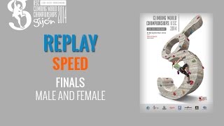 preview picture of video 'IFSC Climbing World Championships Gijón 2014 - Speed - Final - Men/Women'