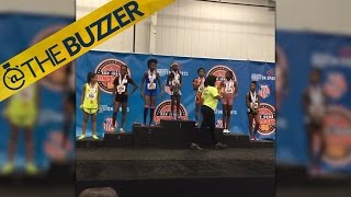 Watch Chad Johnson's daughter win gold at the Junior Olympics by @The Buzzer