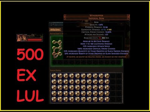 Buying a 500 Exalt PERFECT Legacy Windripper + RUNE HEART Shaped Amulet Metacraft | Demi ft. Ahfack