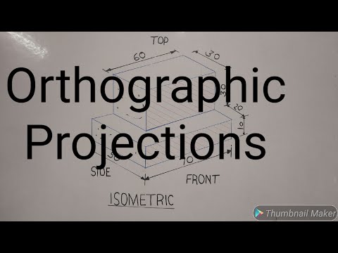 How to draw Orthographic projections in 3rd Angle