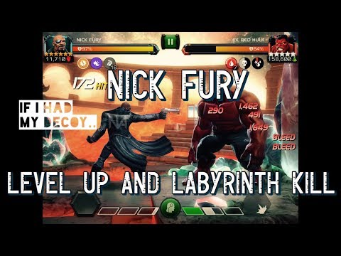 Leveling Up Unawakened 6 Star Nick Fury and Versing Labyrinth of Legends Red Hulk