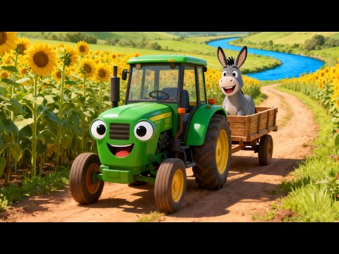 Der Grüne Traktor Lied 🚜🎶– Bauernhof Abenteuer zum Mitsingen 🐔 – Tiere & Fahrzeuge für Kinder 🦔