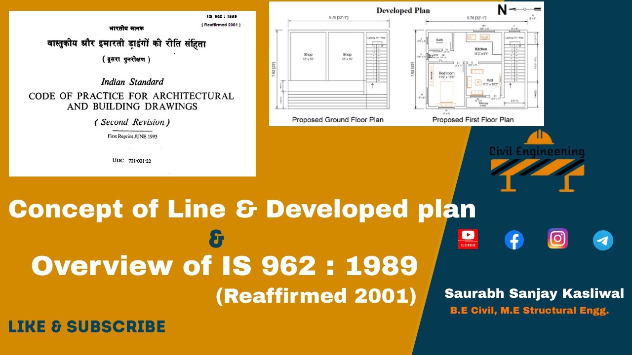 Concept of Line and developed Plan, Various recommendations as per IS 962:1989 (Reaffirmed 2001)