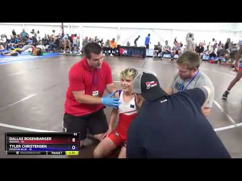92 Lbs Round 1 (8 Team) - Dallas Rosenbarger, Indiana Vs Tyler Christensen, Missouri Blue D46a