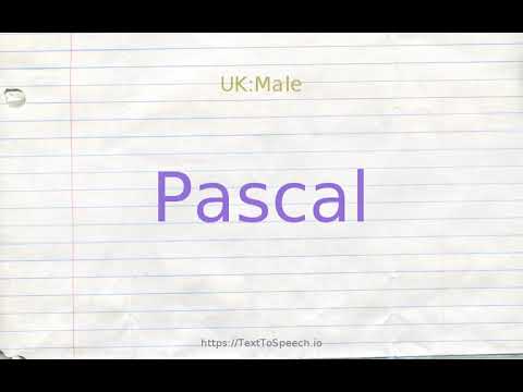 How to pronounce pascal
