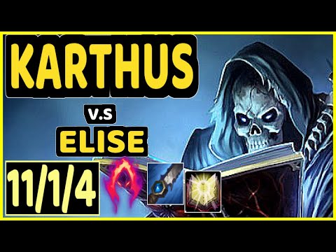 AHAHACIK (KARTHUS) vs ELISE - 11/1/4 KDA JUNGLE CHALLENGER GAMEPLAY - EUW