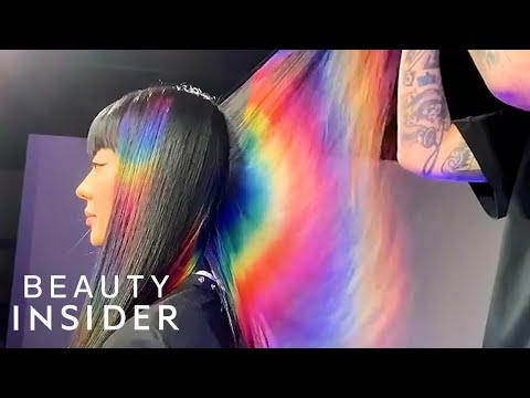 Stylist Is A Master Of Rainbow Prism Hair