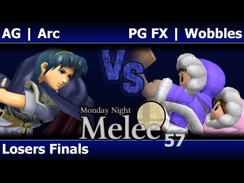 MNM 57 Melee - AG | Arc (Marth) vs PG FX | Wobbles (ICs) - Losers Finals
