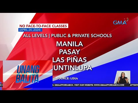 No face-to-face classes announcement (as of 7:30am, April 24, 2024) UB