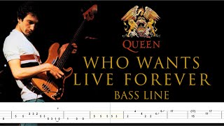 Queen - Who Wants To Live Forever (Bass Line Tabs) By John Deacon