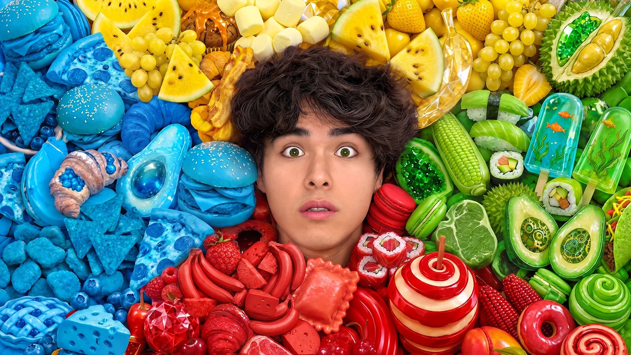 I Ate Rare Food in Every Color!