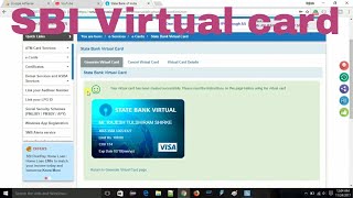 SBI virtual prepaid/credit card:How to create