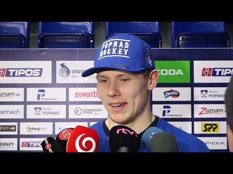 Adam Drgoň a Štefan Valluš po zápase so Spišskou Novou Vsou (15. kolo Tipos Extraliga)