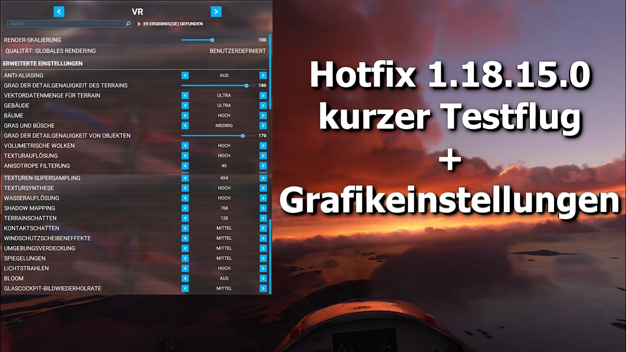 Hoshi82 - FS2020 V 1.18.15.0 kurzer Testflug und Grafikeinstellungen...endlich angenehm zu spielen - Hoshi82