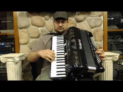 2176 - Black Roland FR 7X Digital Reedless Accordion 120 $2995