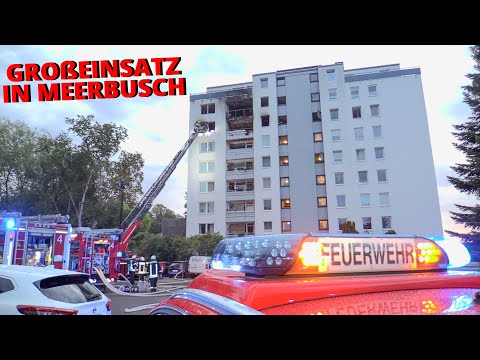 [TÖDLICHER HOCHHAUSBRAND IN MEERBUSCH] - 2 Wohnungen brannten | 12 Verletzte | MANV | Großeinsatz -