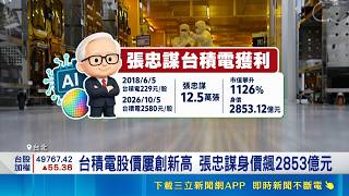 神山股價續寫紀錄 創辦人張忠謀持股漲逾1126％ 身價飆2853億元 台積電股價續挑戰新高 分析師:留意國際競爭 ｜三立財經iNEWS