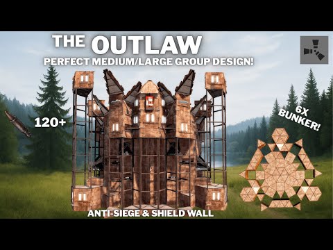 THE OUTLAW•6 BUNKERS•ANTI-SIEGE•OPEN CORE•SHIELD WALL•ONLINE & OFFLINE PROTECTION•RUSTBASE 2025
