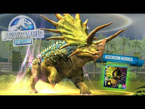 LOS NUEVOS DINOSAURIOS HEROES son DEMASIADO CHETADOS! Triceratops actualización Jurassic World Juego